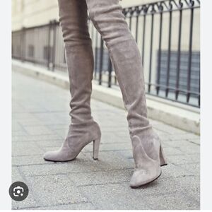 Elegant Grey Over-the-Knee Boots